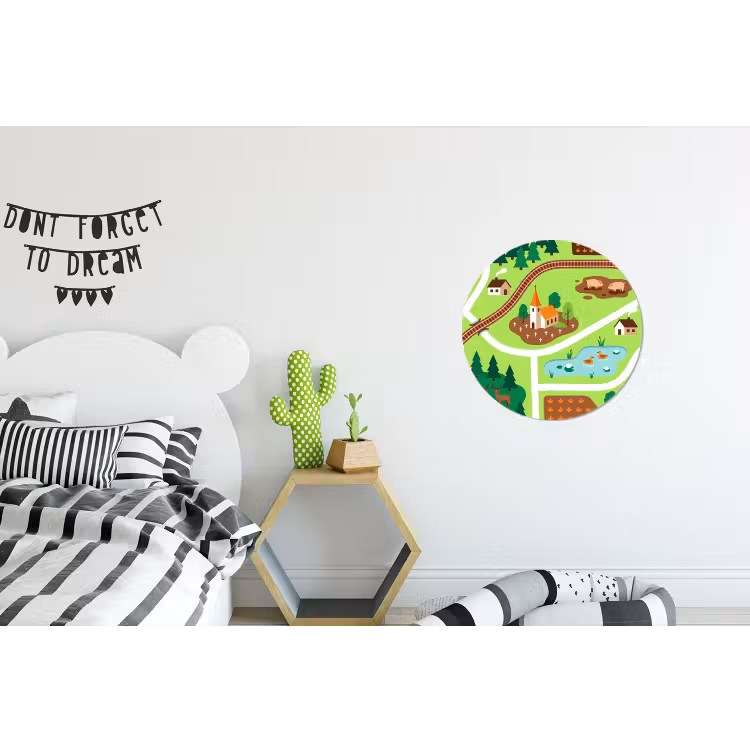 Wandcirkel - Aluminium - Platteland - Dieren - Illustratie — 5