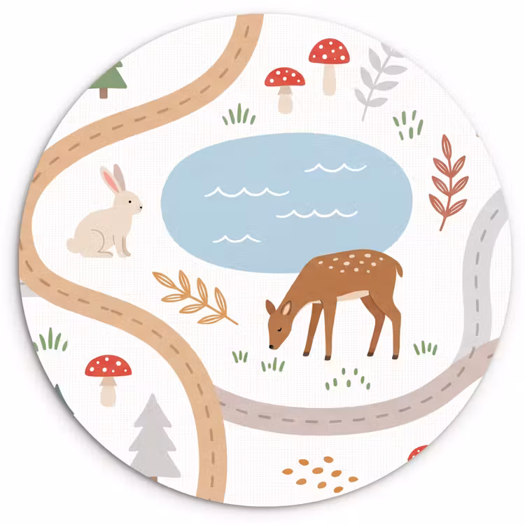Wandcirkel - Glas - Dieren - Bos - Illustratie — 1