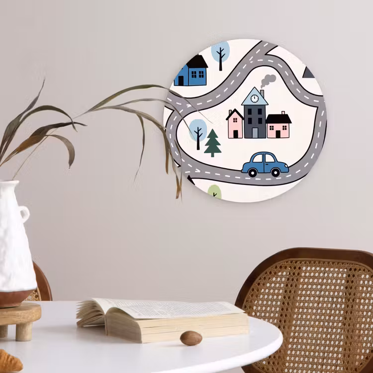Wandcirkel - Glas - Kaart - Stad - Kindvriendelijk — 4