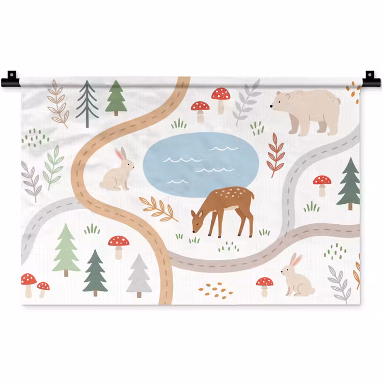 Wandkleed - Dieren - Bos - Illustratie — 1