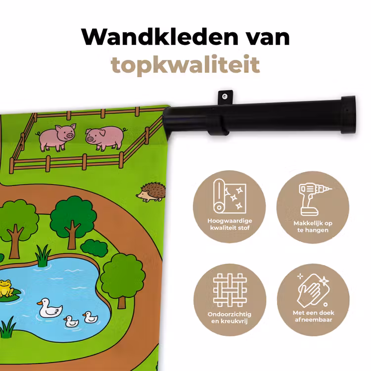 Wandkleed - Platteland - Dieren - Cartoon — 3