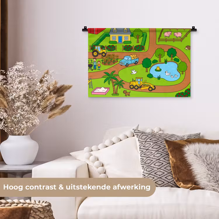 Wandkleed - Platteland - Dieren - Cartoon — 4