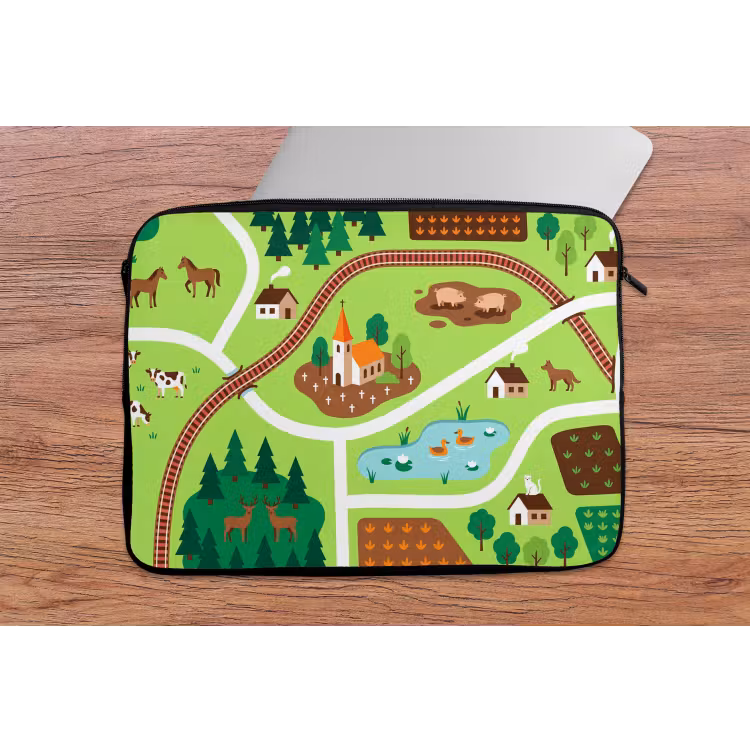 Laptophoes - Platteland - Dieren - Illustratie — 2