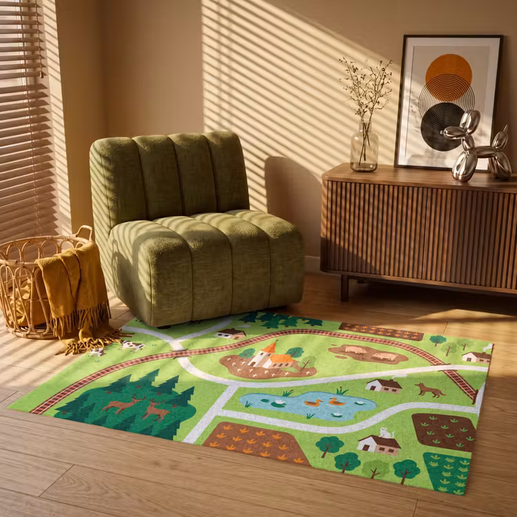 Vloerkleed - Platteland - Dieren - Illustratie — 2