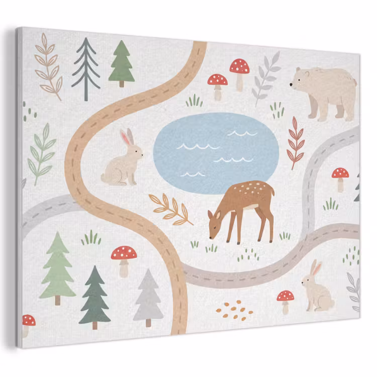 Akoestisch schilderij - Dieren - Bos - Illustratie — 1