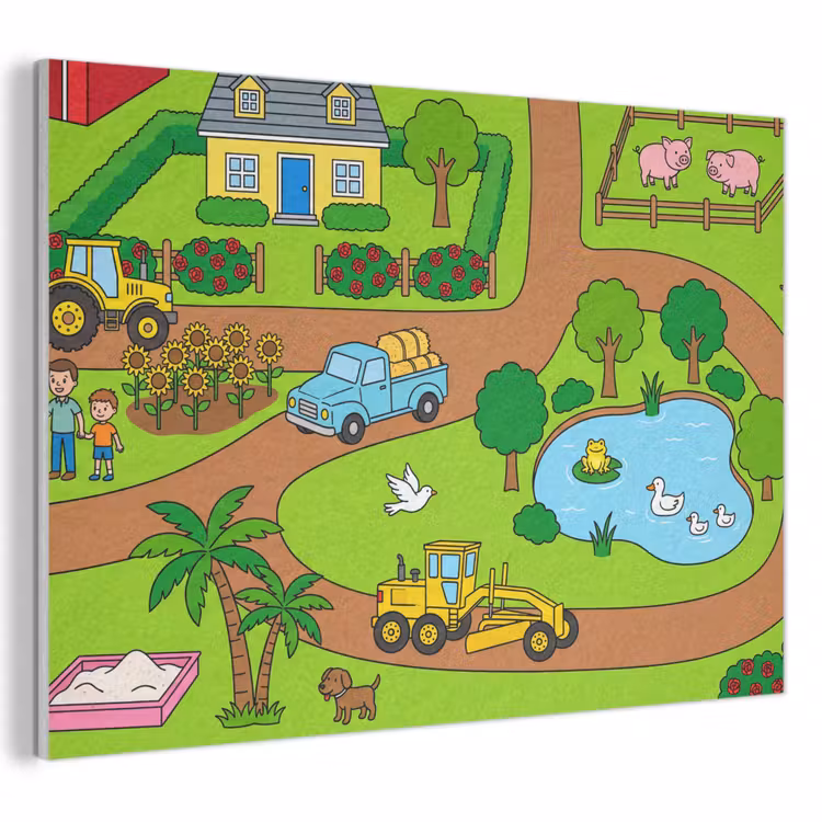 Akoestisch schilderij - Platteland - Dieren - Cartoon — 1