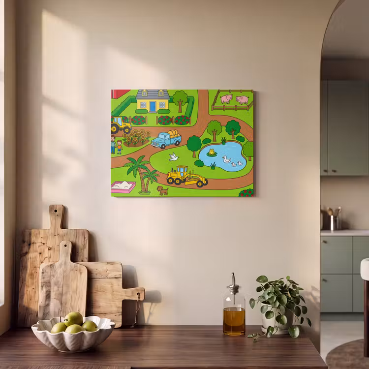 Akoestisch schilderij - Platteland - Dieren - Cartoon — 4