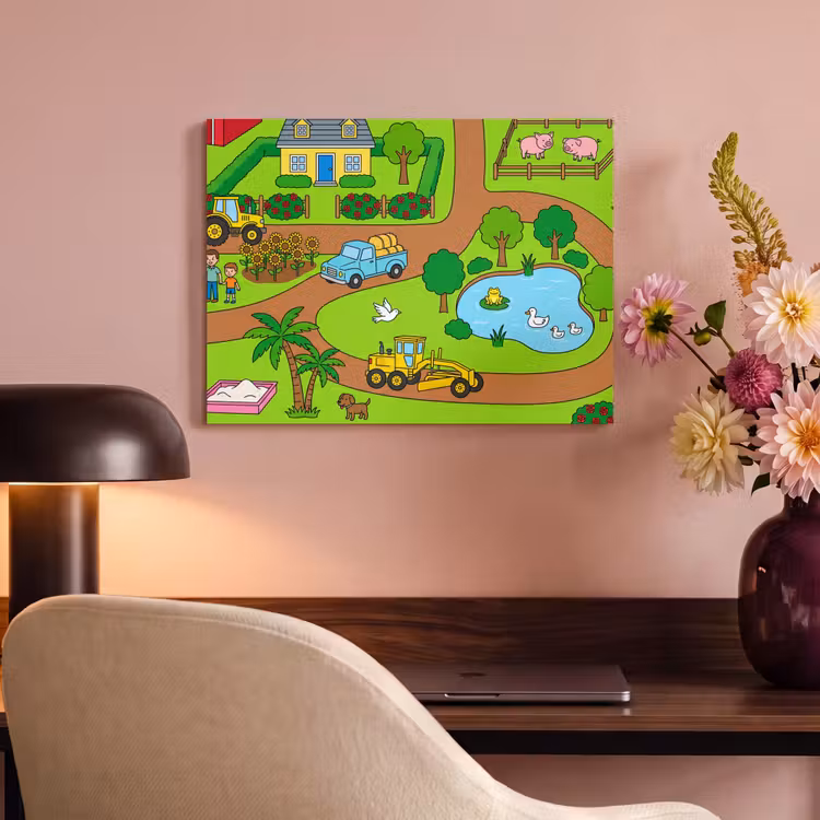 Akoestisch schilderij - Platteland - Dieren - Cartoon — 6