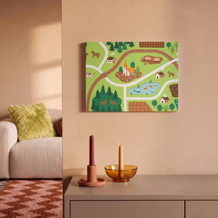 Akoestisch schilderij - Platteland - Dieren - Illustratie — 2