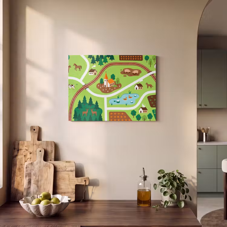 Akoestisch schilderij - Platteland - Dieren - Illustratie — 4