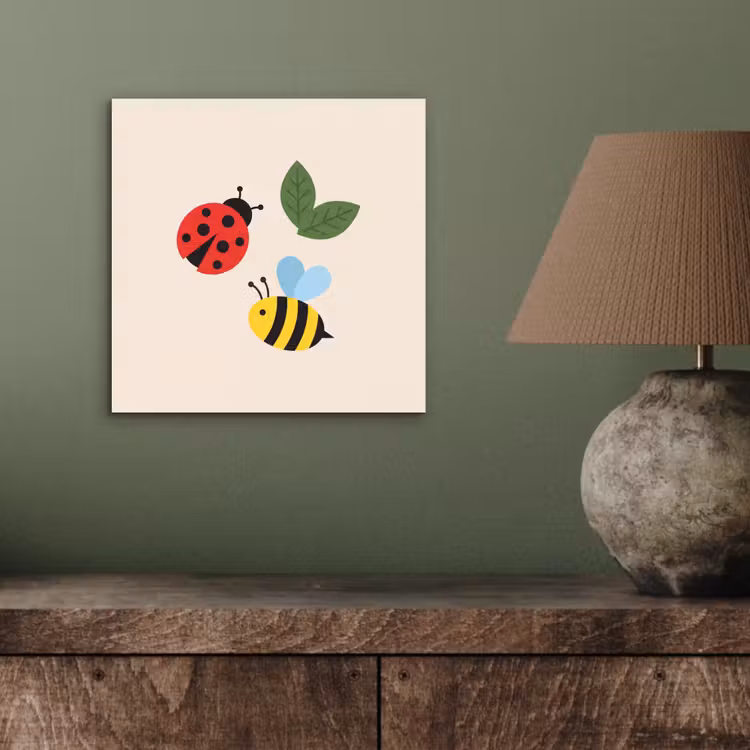 Aluminium schilderij - Insect - Blad - Natuur - Speels - Illustratie — 3