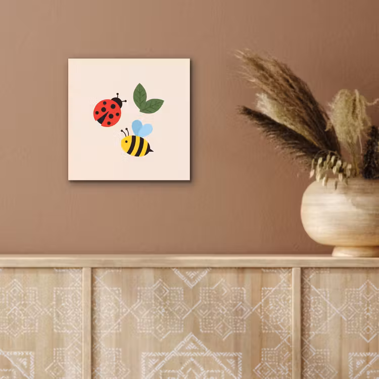 Aluminium schilderij - Insect - Blad - Natuur - Speels - Illustratie — 5