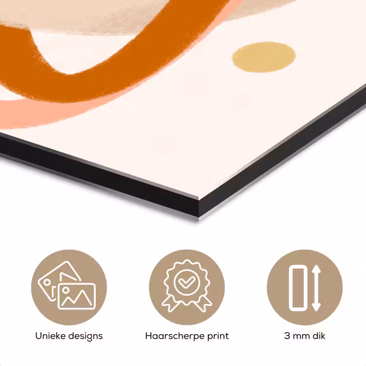Aluminium schilderij - Planeet - Ringen - Ruimte - Illustratie - Beige — 7