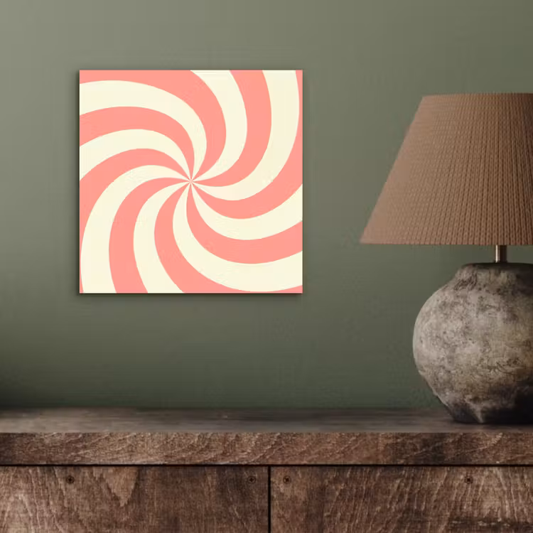 Aluminium schilderij - Spiraal - Patroon - Abstract - Roze - Beige — 3