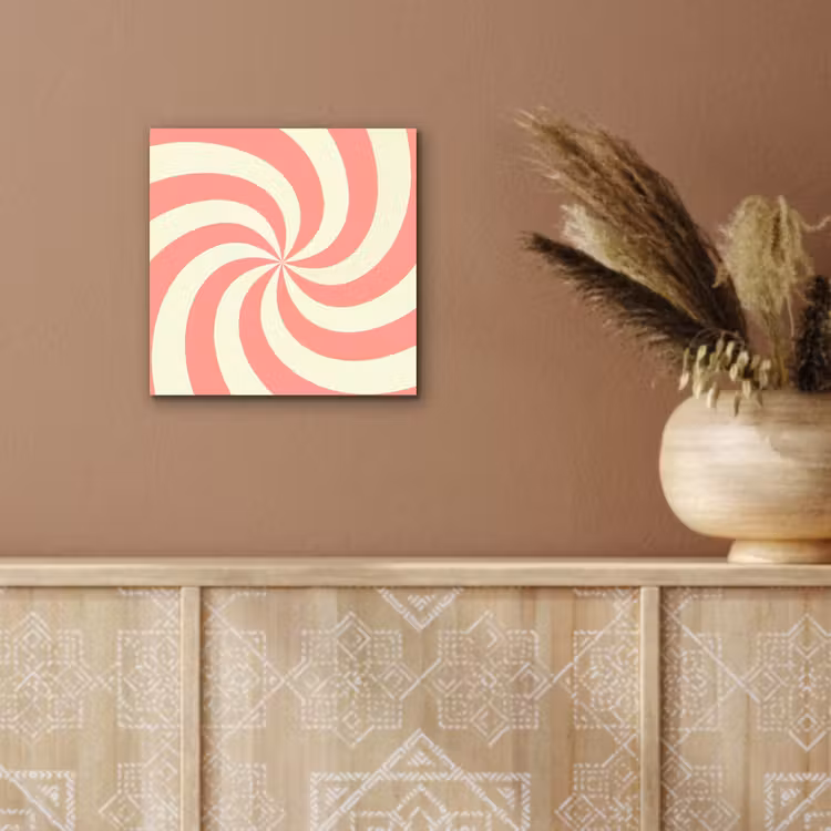 Aluminium schilderij - Spiraal - Patroon - Abstract - Roze - Beige — 5