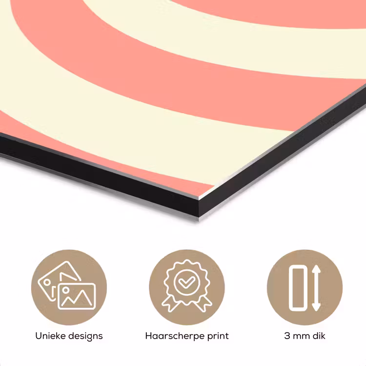 Aluminium schilderij - Spiraal - Patroon - Abstract - Roze - Beige — 7