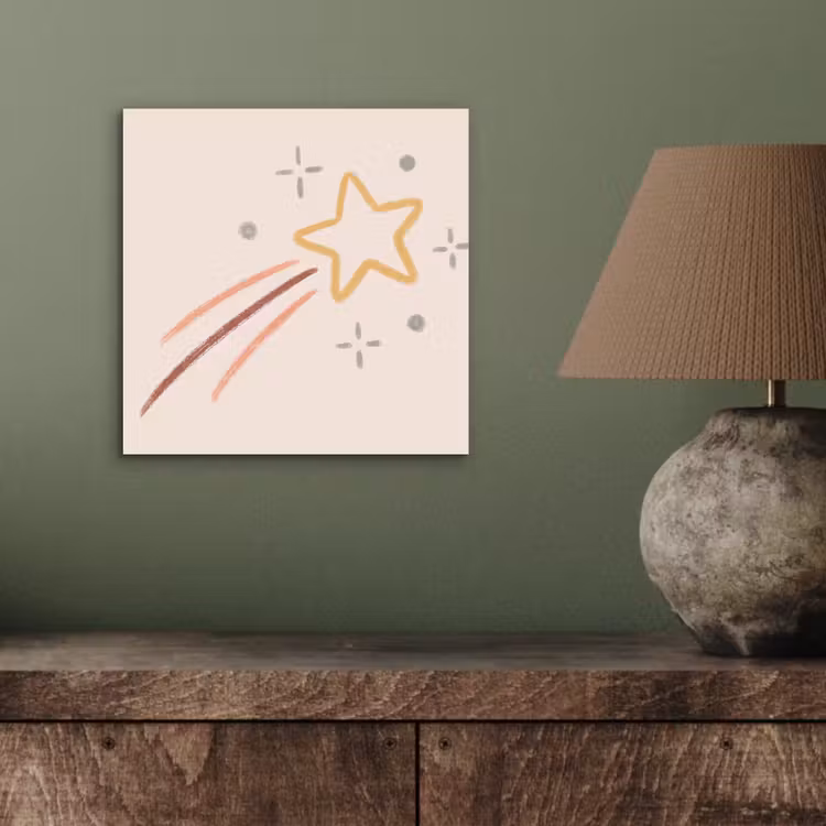 Aluminium schilderij - Ster - Vallend - Illustratie - Pastel — 3