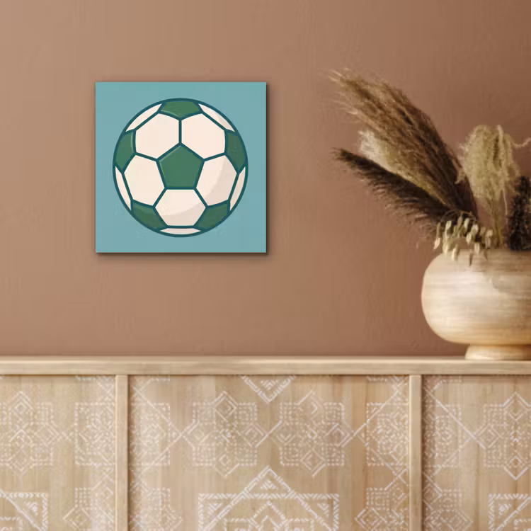 Aluminium schilderij - Voetbal - Geometrisch - Sport - Illustratie - Blauwgroen — 5