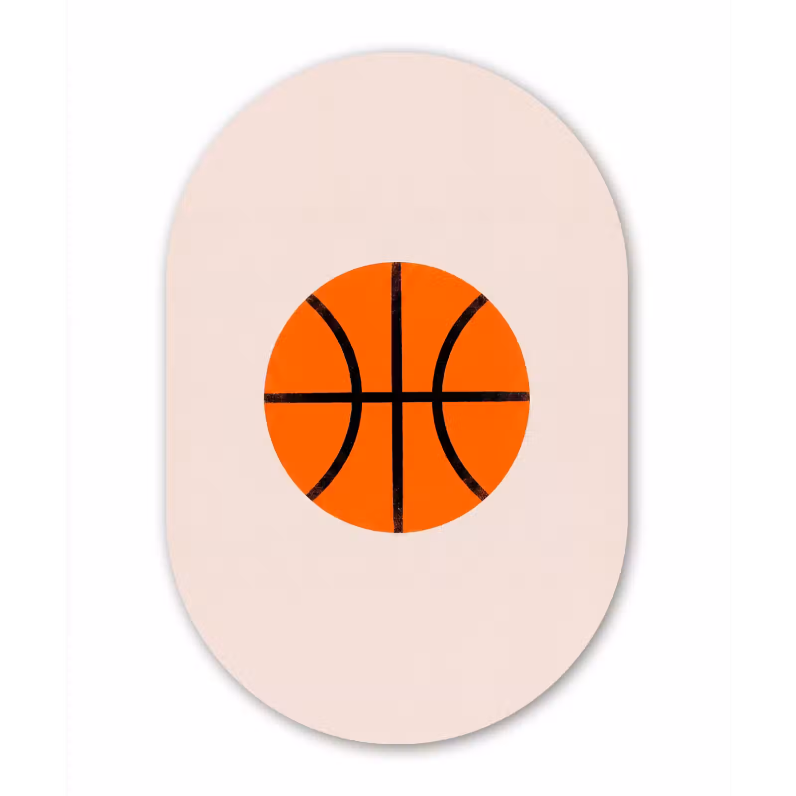 Muurovaal aluminium - Basketbal - Bal - Sport - Illustratie - Oranje — 1