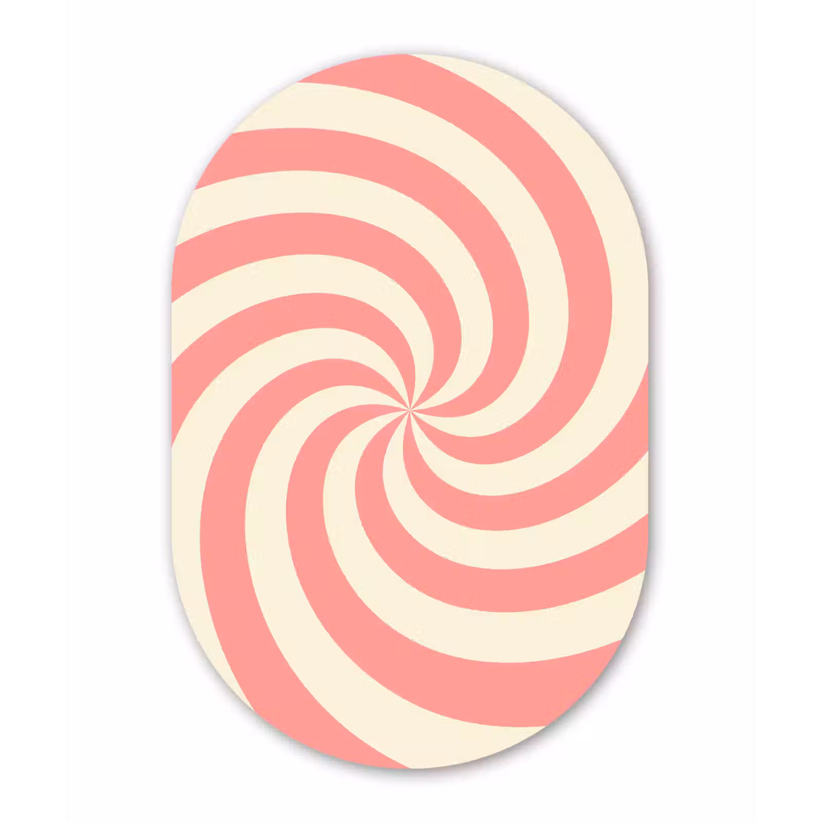 Muurovaal aluminium - Spiraal - Patroon - Abstract - Roze - Beige — 1