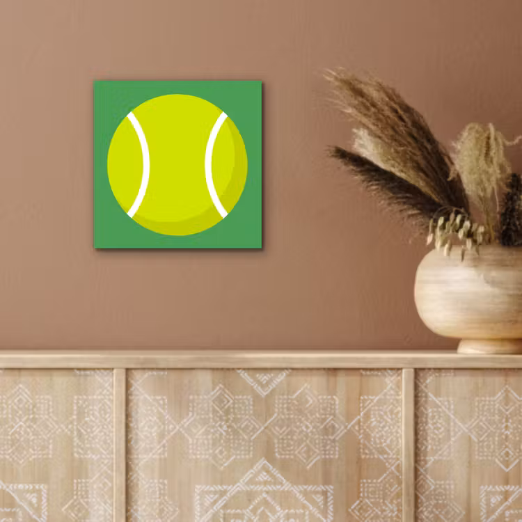 Aluminium schilderij - Bal - Geel - Sport - Groen - Illustratie — 5