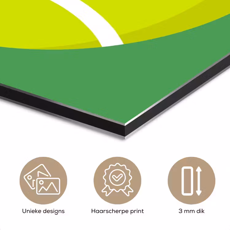 Aluminium schilderij - Bal - Geel - Sport - Groen - Illustratie — 7
