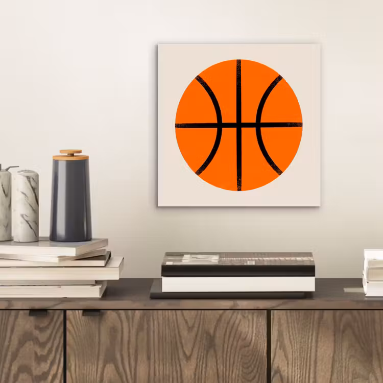 Aluminium schilderij - Basketbal - Bal - Sport - Illustratie - Oranje — 2