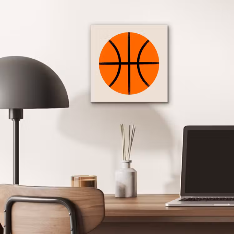 Aluminium schilderij - Basketbal - Bal - Sport - Illustratie - Oranje — 6
