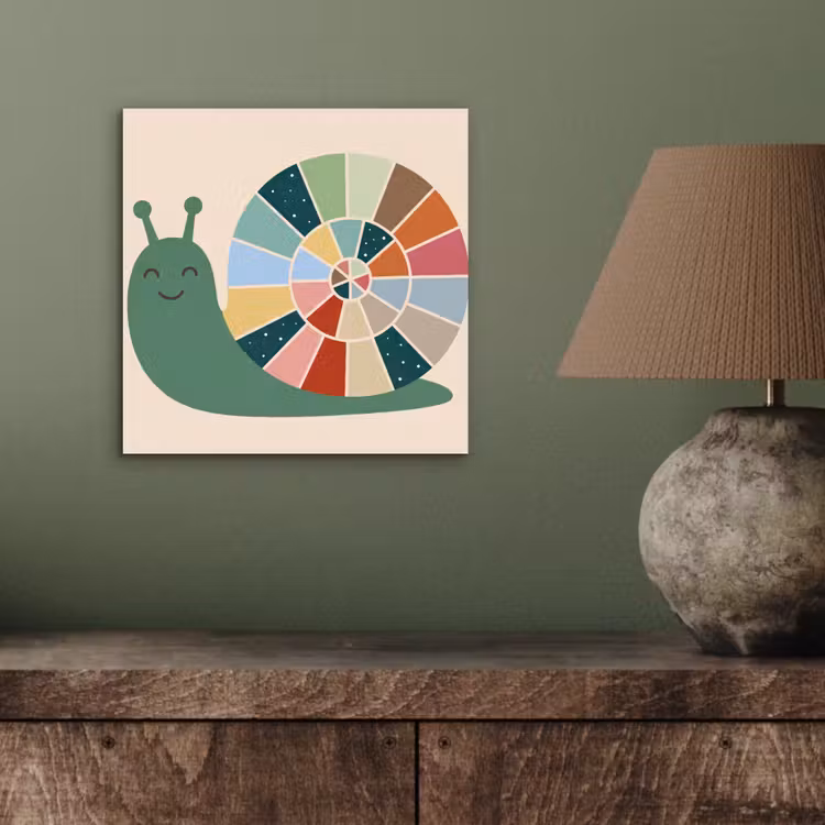 Aluminium schilderij - Dieren - Slak - Kleurrijk - Illustratie — 3