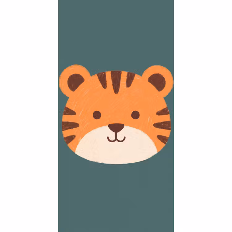 Behang - Dieren - Kop - Oranje - Illustratie - Modern — 2