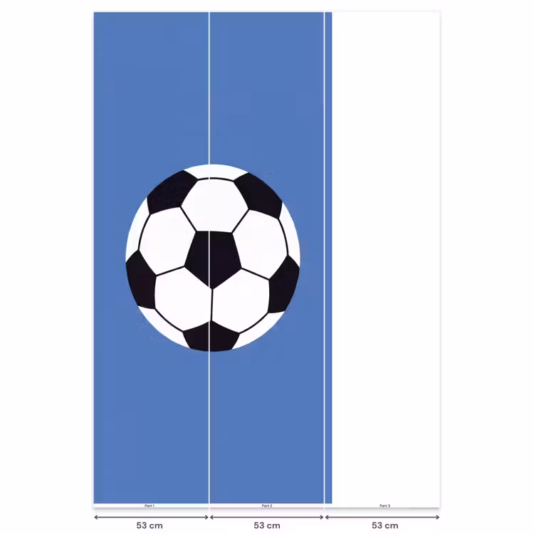Behang - Voetbal - Zwart-wit - Sport - Illustratie - Blauw — 6