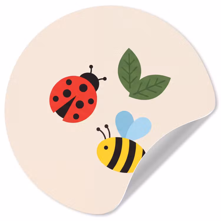 Behangcirkel - Insect - Blad - Natuur - Speels - Illustratie — 1