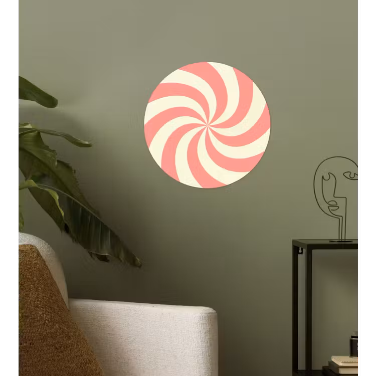 Behangcirkel - Spiraal - Patroon - Abstract - Roze - Beige — 3