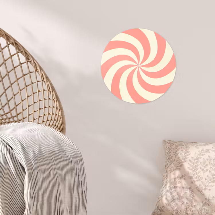 Behangcirkel - Spiraal - Patroon - Abstract - Roze - Beige — 5