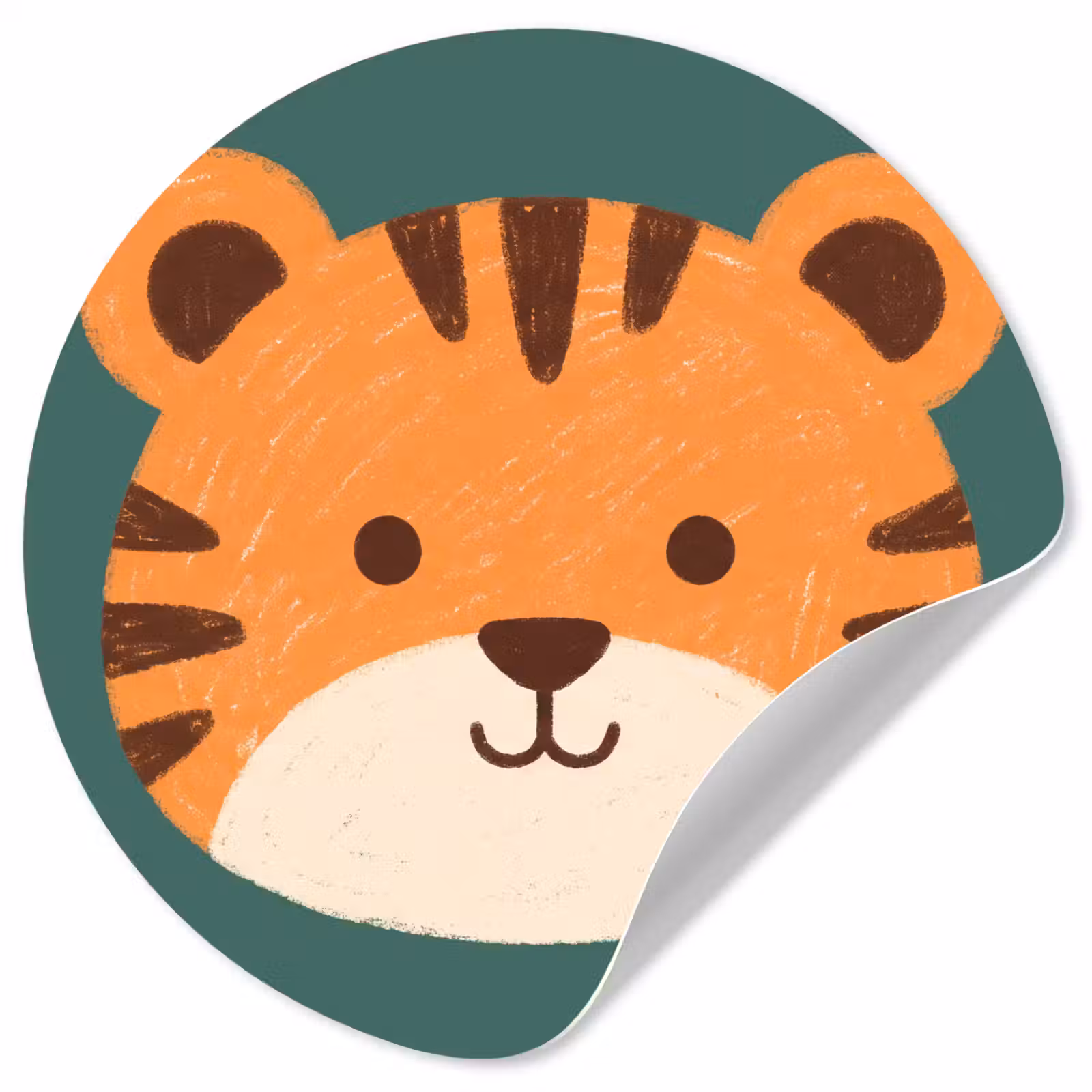 Behangcirkel - Dieren - Kop - Oranje - Illustratie - Modern — 1