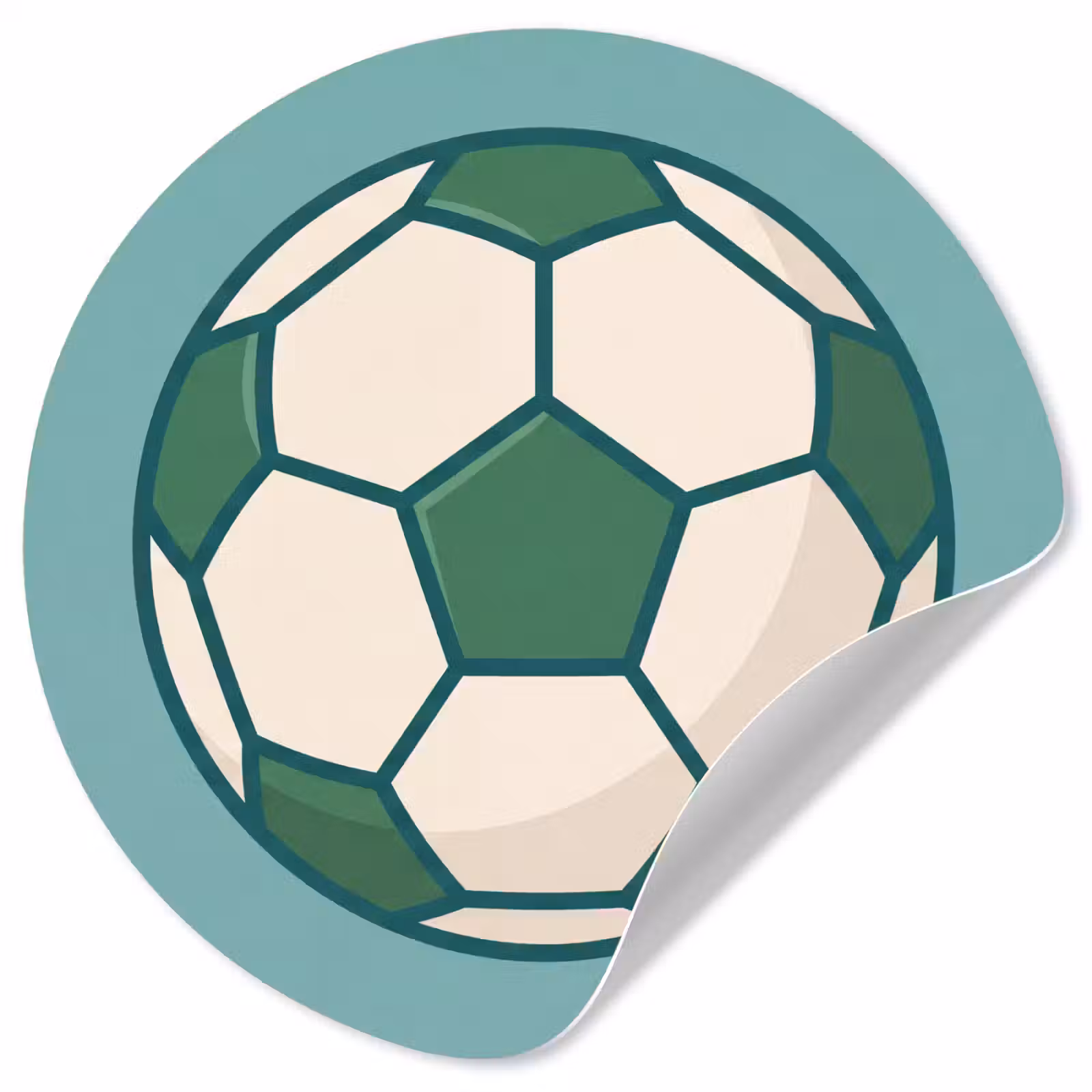 Behangcirkel - Voetbal - Geometrisch - Sport - Illustratie - Blauwgroen — 1