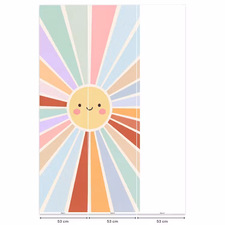 Behang - Zon - Stralen - Vrolijk - Kleurrijk - Abstract — 6
