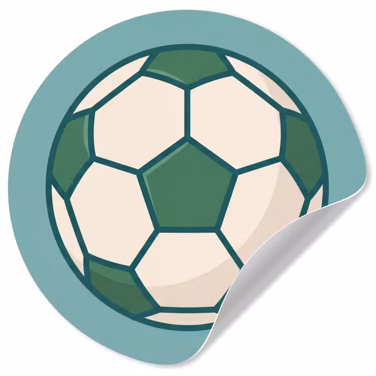 Behangcirkel - Voetbal - Geometrisch - Sport - Illustratie - Blauwgroen — 1