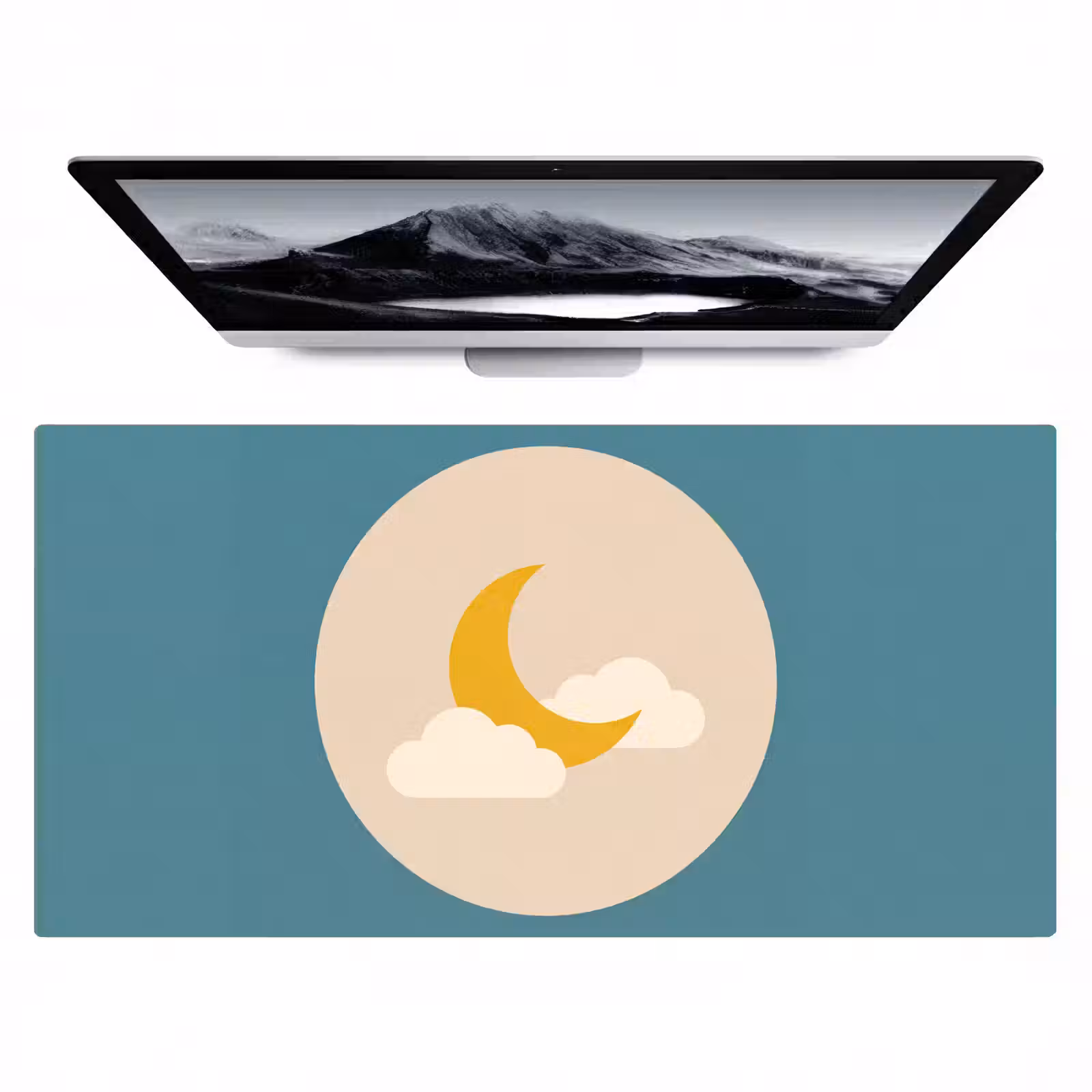 Bureau onderlegger - Maan - Wolken - Natuur - Abstract - Geel — 1