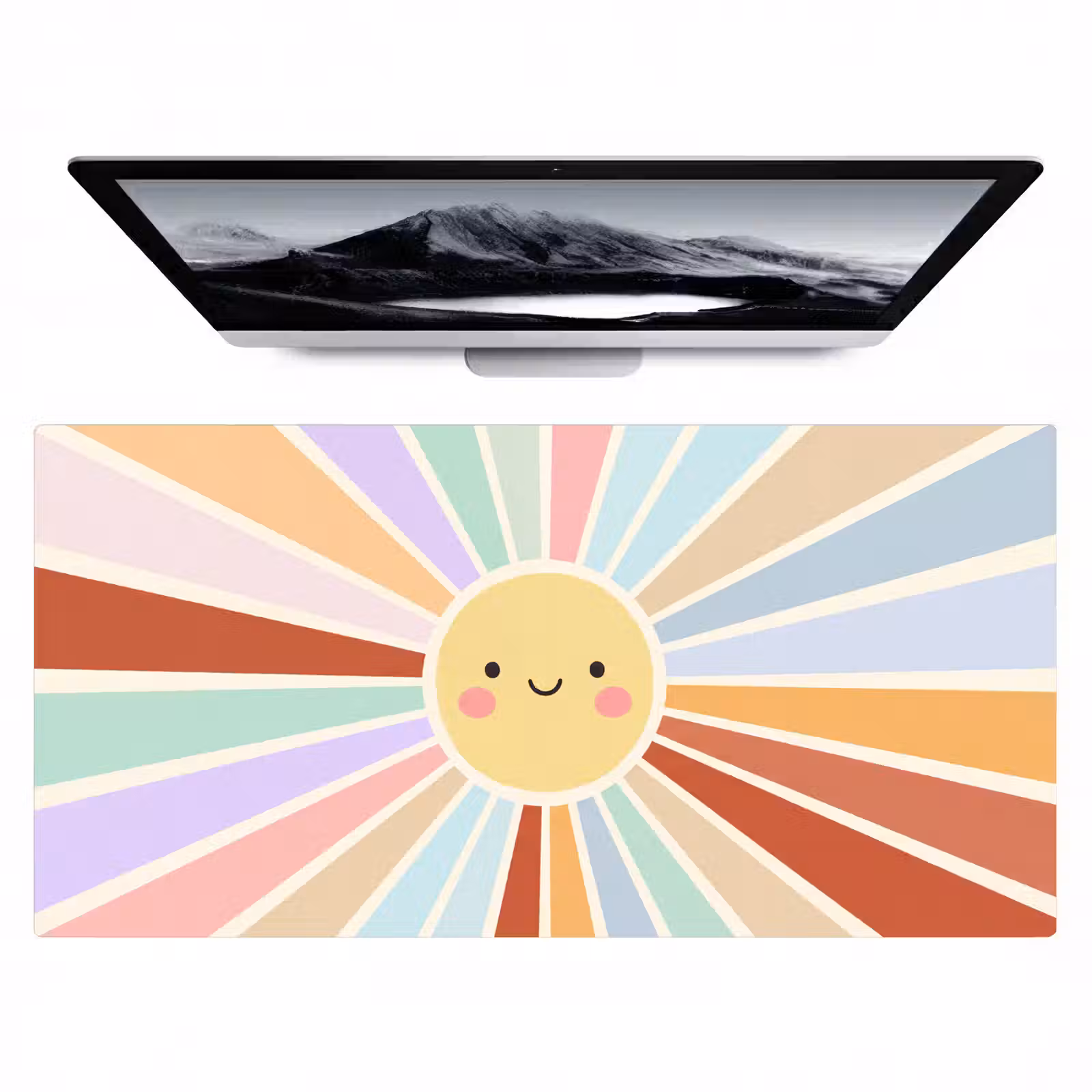 Bureau onderlegger - Zon - Stralen - Vrolijk - Kleurrijk - Abstract — 1