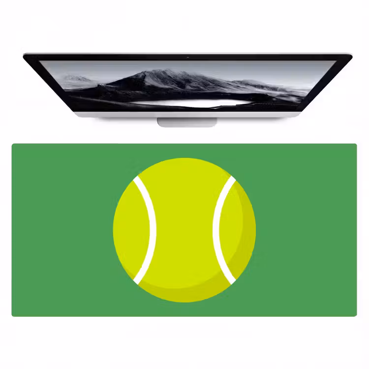 Bureau onderlegger - Bal - Geel - Sport - Groen - Illustratie — 1