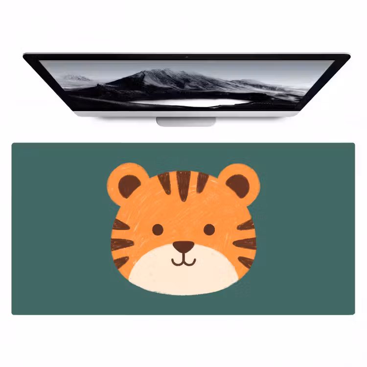 Bureau onderlegger - Dieren - Kop - Oranje - Illustratie - Modern — 1
