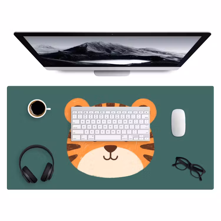Bureau onderlegger - Dieren - Kop - Oranje - Illustratie - Modern — 4