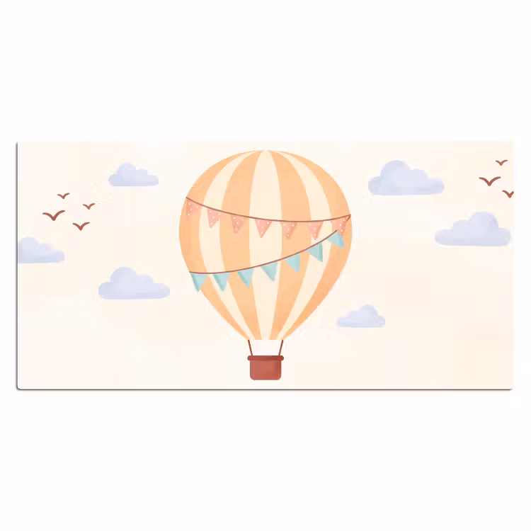 Bureau onderlegger - Luchtballon - Wolken - Illustratie - Zacht - Kinderkamer — 2