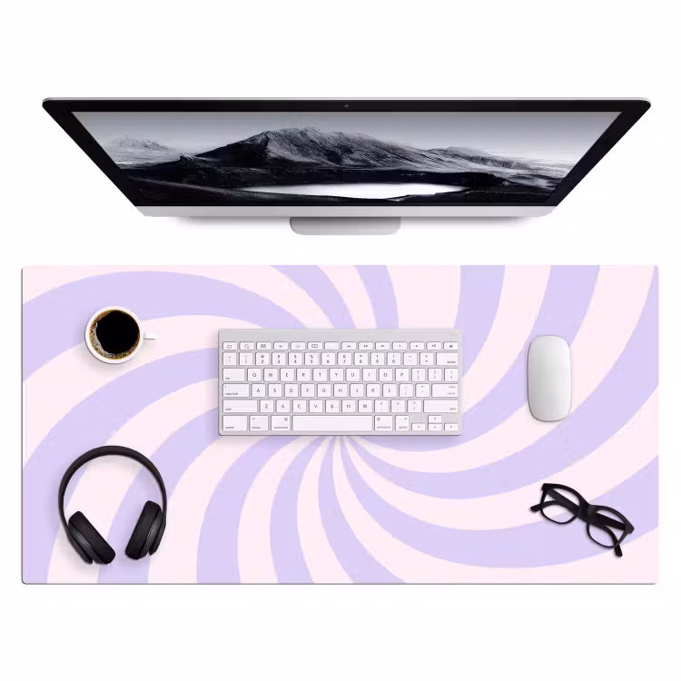 Bureau onderlegger - Patroon - Spiraal - Abstract - Modern - Paars-Roze — 4