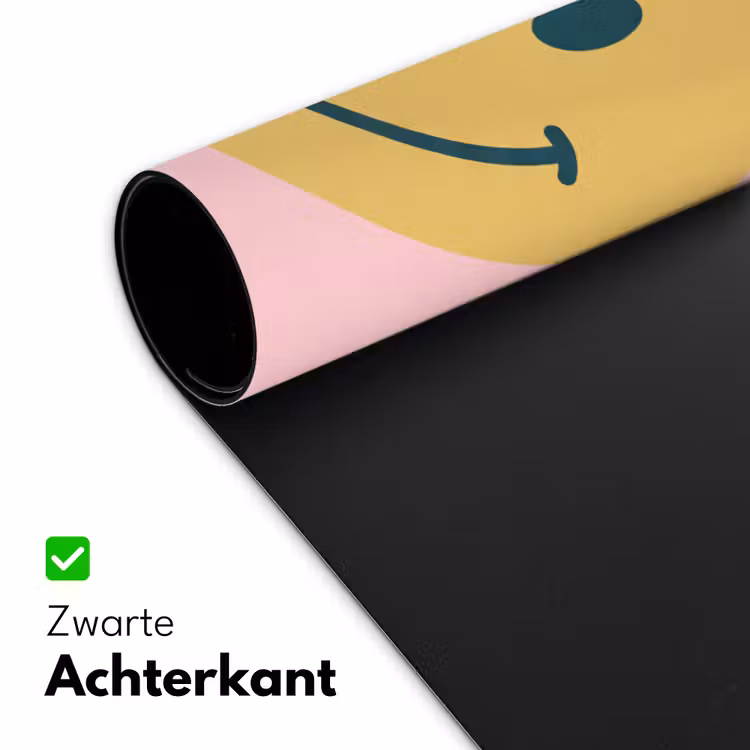 Bureau onderlegger - Smiley - Geel - Roze - Symbool - Minimalistisch — 5