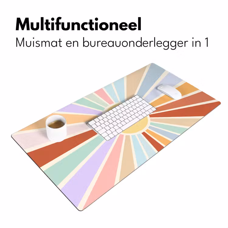 Bureau onderlegger - Zon - Stralen - Vrolijk - Kleurrijk - Abstract — 7