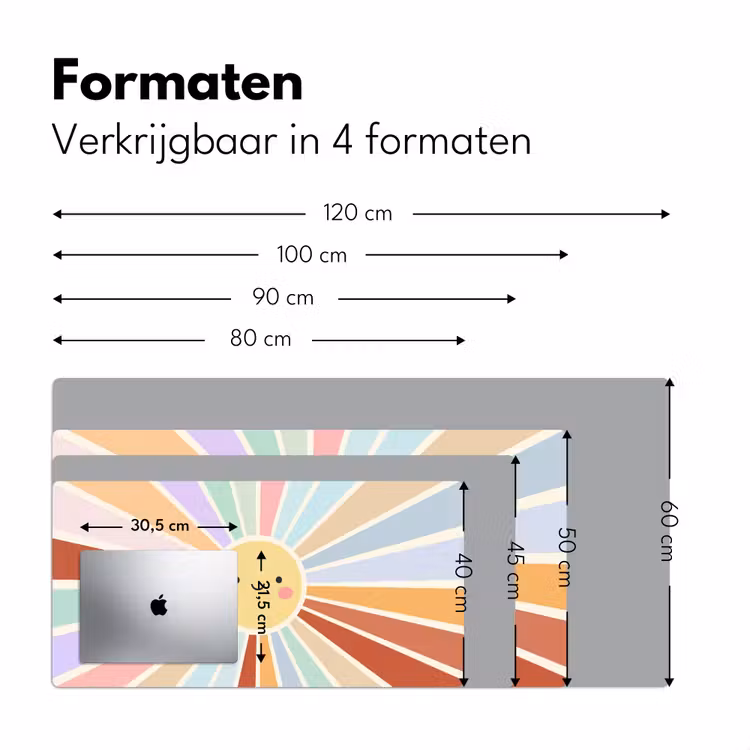 Bureau onderlegger - Zon - Stralen - Vrolijk - Kleurrijk - Abstract — 8