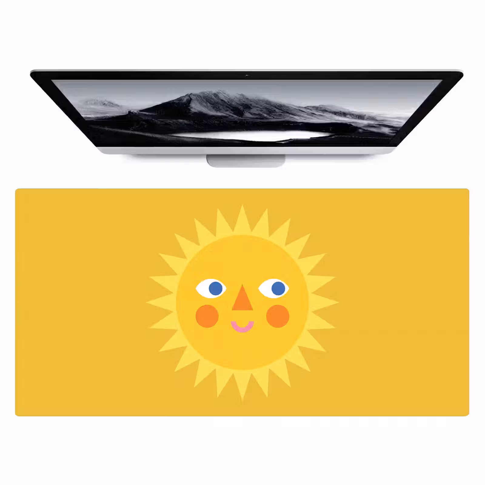 Bureau onderlegger - Zon - Gezicht - Zomer - Illustratie - Geel — 1