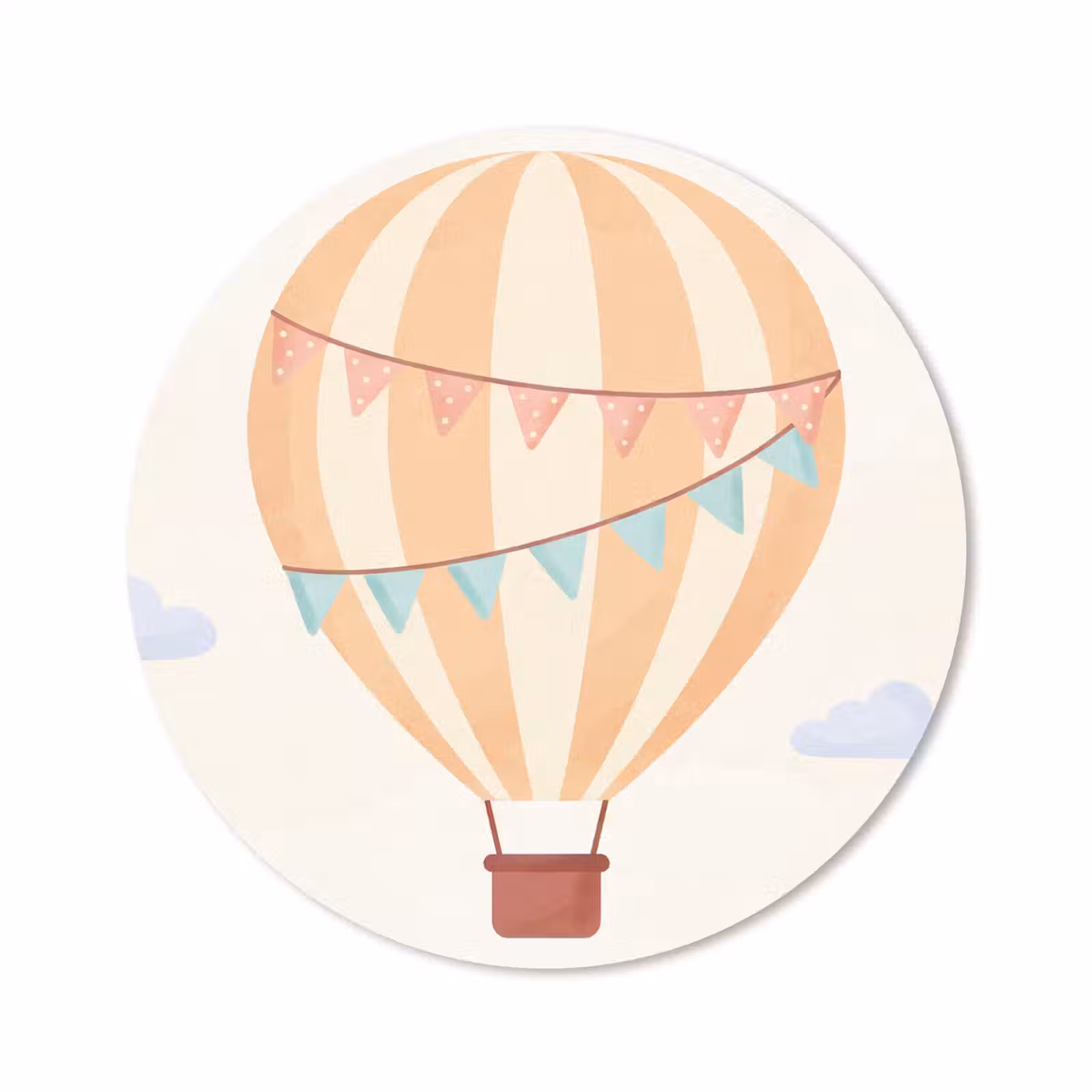 Muismat - Luchtballon - Wolken - Illustratie - Zacht - Kinderkamer — 1